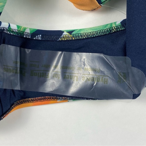 Old Navy Bikini Swim Bottoms Women XXL Blue Yellow Orange Tropical Low Rise XXL - Picture 7 of 11